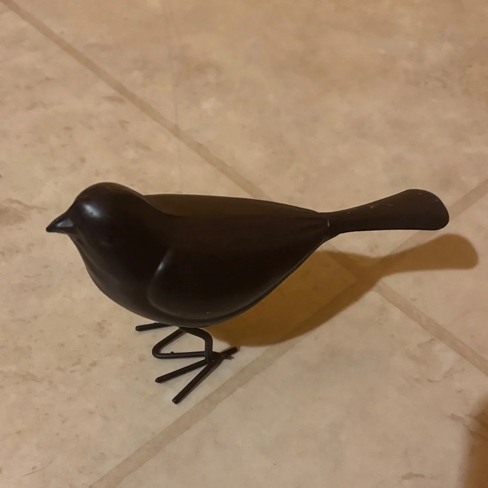 Elegant Black Bird Figurine
